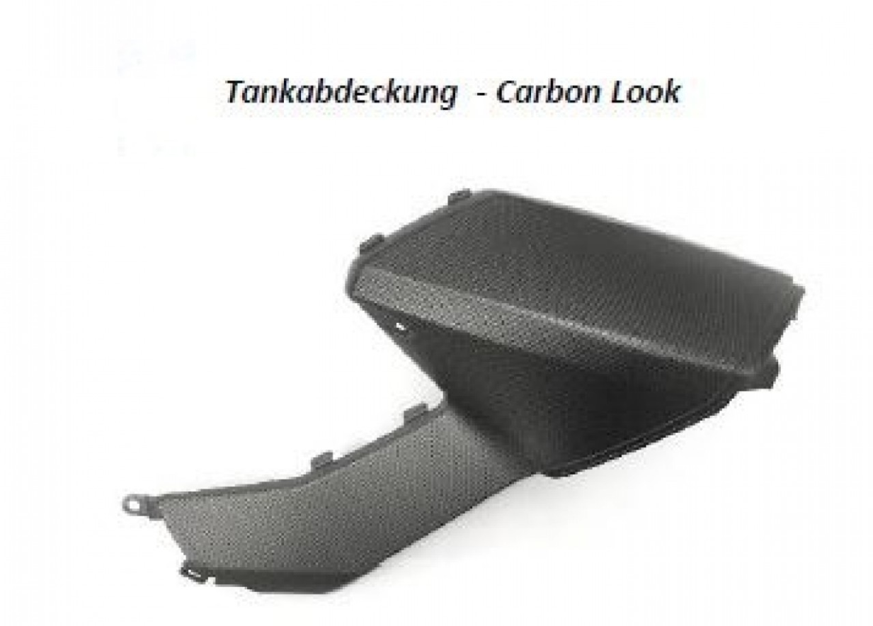 Tapa del depósito, plástico, derecha, carbono para Aprilia Shiver 900