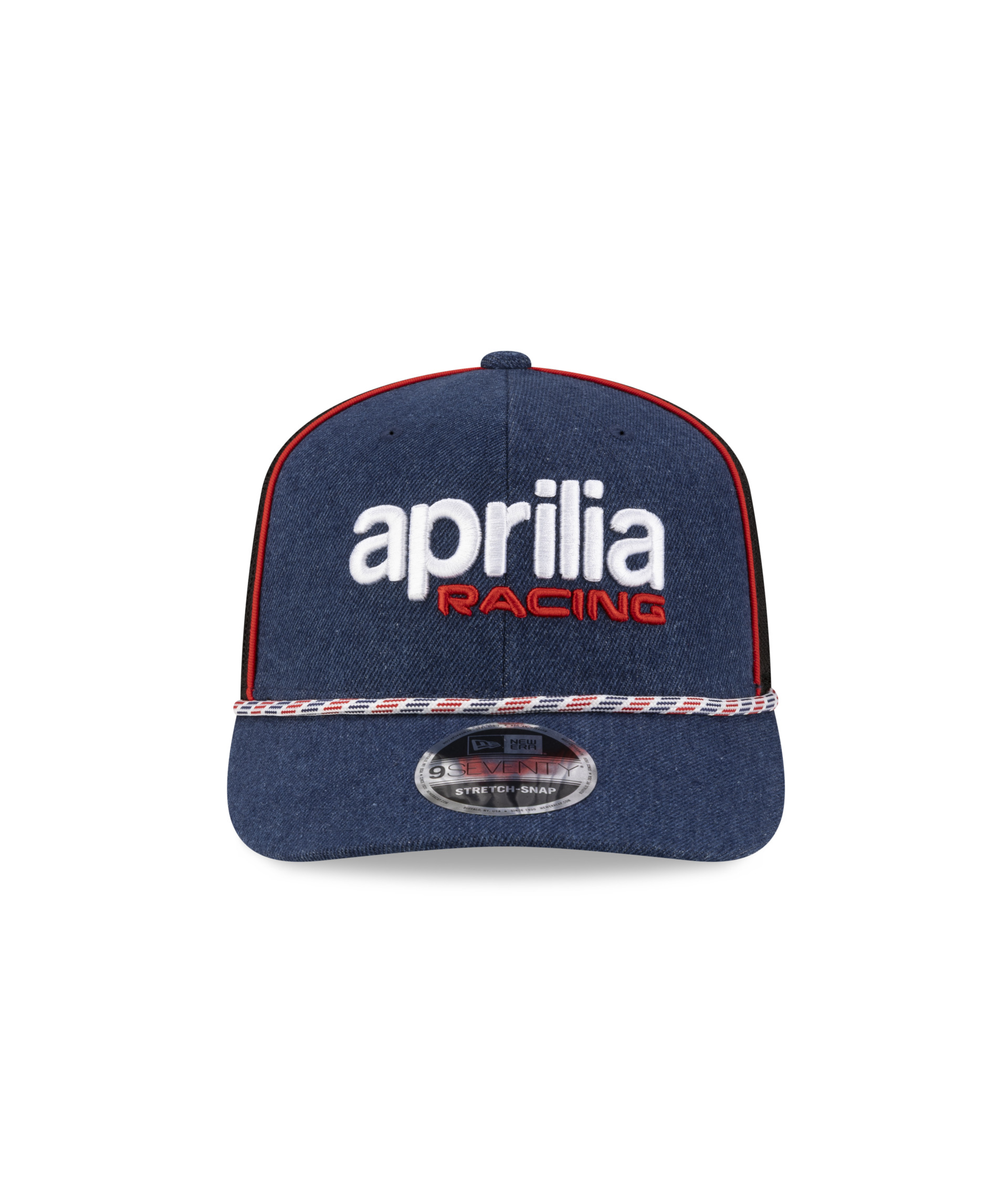 Gorra de béisbol Aprilia Replica Austin New Era 9Seventy negra y azul